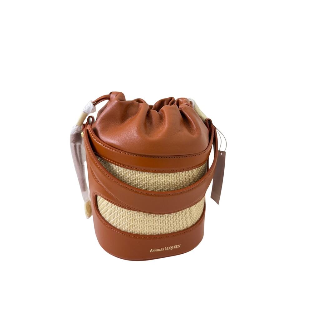 Alexander McQueen Women's The Rise Bucket in Tan/natural - Picture 6 of 8